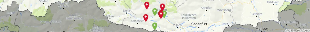 Kartenansicht für Apotheken-Notdienste in der Nähe von Mallnitz (Spittal an der Drau, Kärnten)